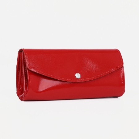 Women's wallet on the button, red color