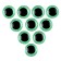 Elose -based eyes, set of 10 pcs., Size 1 pc. - 14 mm, green color with sparkles