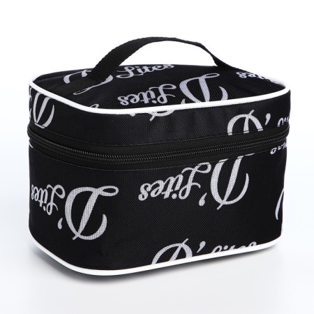 Cosmetic bag with lightning, black color