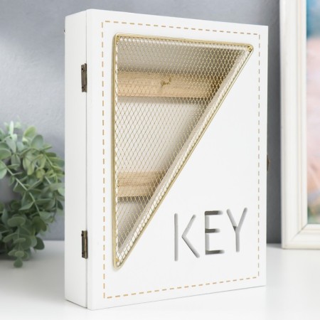 Keywood tree 6 hooks "grid-triangle" white 19.5x5x26 cm-1