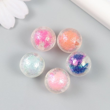 Busina for creativity plastic "Ball of color inside" mix 1.6x1.6x1.6 cm