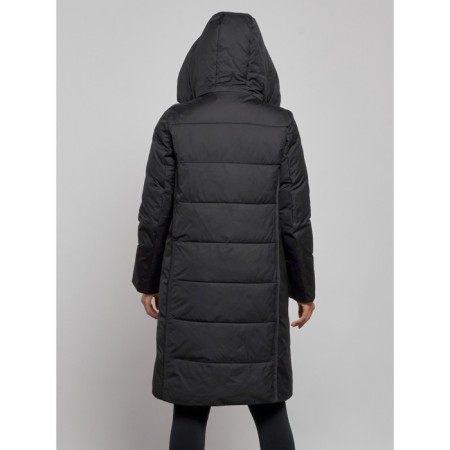 Coat insulated winter female, size 42, black color-6