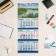 Quarterly calendar, trio "Nature - 1" 2025, 73 x 29 cm