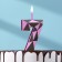 Candle for Cake "Almaz", number "7", purple metallic