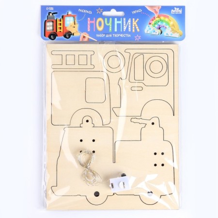 Wooden nightlight with your own hands "Fire machine"-3