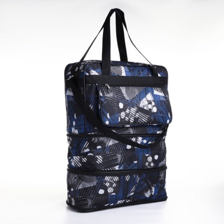 Lightning bag, with an increase, external pocket, blue/gray/black color-2