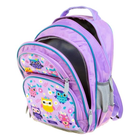 School backpack, 36 x 23 x 13 cm, ergonomic back, calligrata n "owl", lilac-10