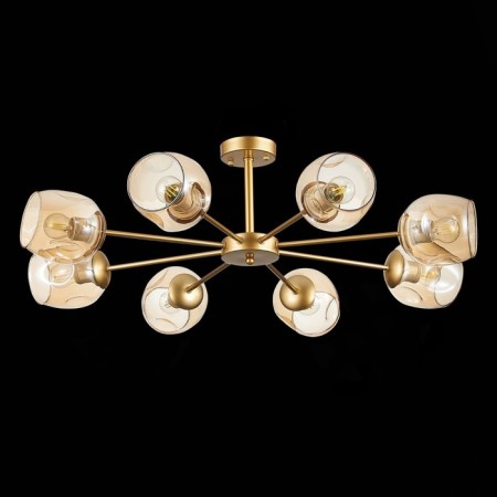 Ceiling EVOLUCE lamp. Sle155412-08. Pallo. 8x60 watts, E27, 90x90x25 cm, golden color-3