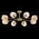 Ceiling EVOLUCE lamp. Sle155412-08. Pallo. 8x60 watts, E27, 90x90x25 cm, golden color