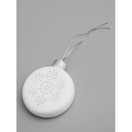 Christmas ball "Snowflake" 8.7x3.1x9.8 cm, 1 LED, LR44x3 (in the set), T/white-2