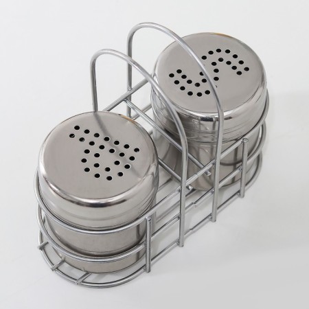 Set for spices made of stainless steel S&P, 70 ml, 2 pcs: Solonka and Listen-1