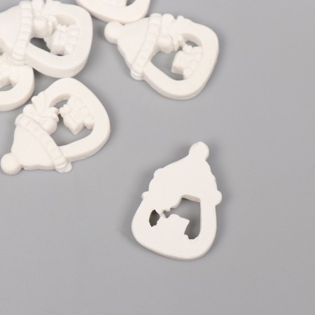 Decor for the creativity of the Polystone "A bottle with a steam locomotive" White set 6 pcs 2x3 cm-1