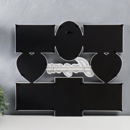 Photo frame plastic in 8 photos 10x10, 10x15 cm "I love you" white 44x49 cm-2