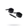Two -layer shackles with a white line Pecado BDSM, genuine leather, black