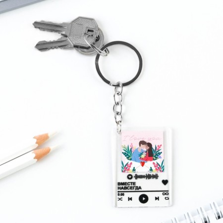 Key keychain Acrylic player "Together" forever ", 3.5 x 10 cm-3