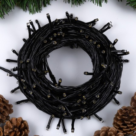 Garland “thread” 20 m, IP20, dark thread, 200 LED, glow warm white, 8 modes, 220 V-1