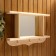 Carved mirror with 2 shelves and 3 hooks, 70 × 45 × 10 cm