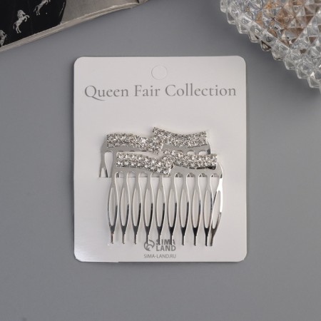 Hair crest "Medea", set 2 pcs., Waves, 5 × 4 cm, silver-4