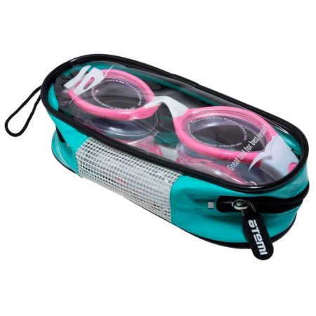 ATEMI B503 swimming glasses, silicone, pink/white color-4