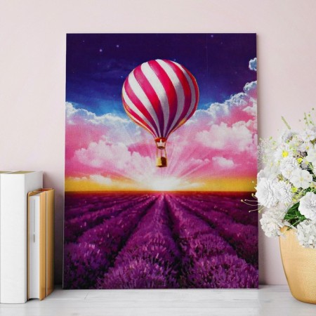 Diamond mosaic with partial filling on the canvas "Lavender Fields", 30 x 40 cm-5