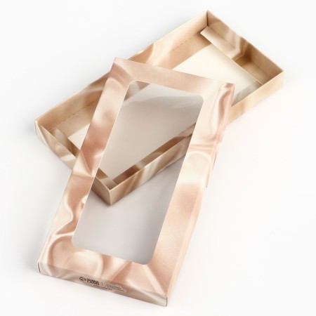 Silk chocolate box, with a window, 16.4 x 8.4 x 1.7 cm-1