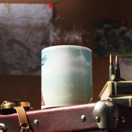 Mug "From February 23. The sky in the clouds ", with application-1