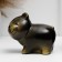 Piggy bank "Bear" black with gold, 11cm
