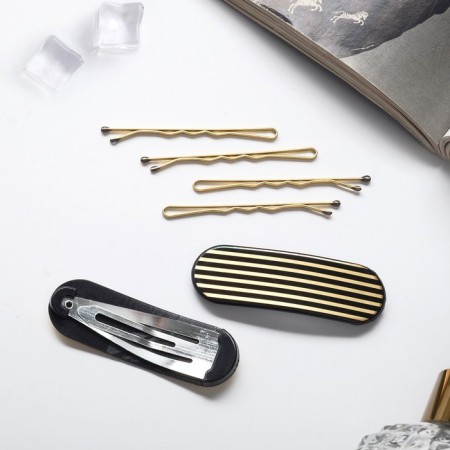 Invisibility for Herty hair (set 10 pcs) stripes, 5 cm, gold-1