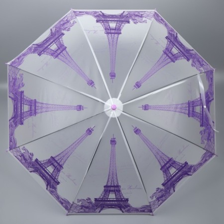 Umbrella - semi -automatic cane "Paris", 8 spokes, r = 46 cm, MIX drawing-6