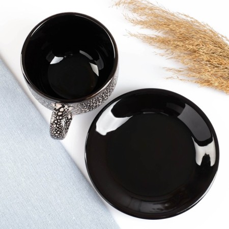 Tea couple "Tea" 0.5l / 12x7.5cm + saucer 15cm, marble-2