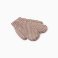 Baby mittens minku, brown color, 19 cm