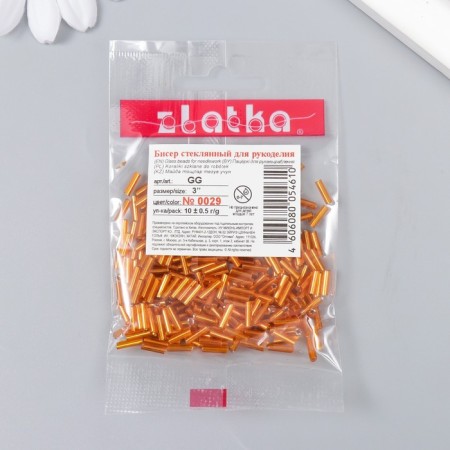 Beads "Zlatka" Glass 10 g, size 3 ", 6 mm, No. 0029 Orange-2