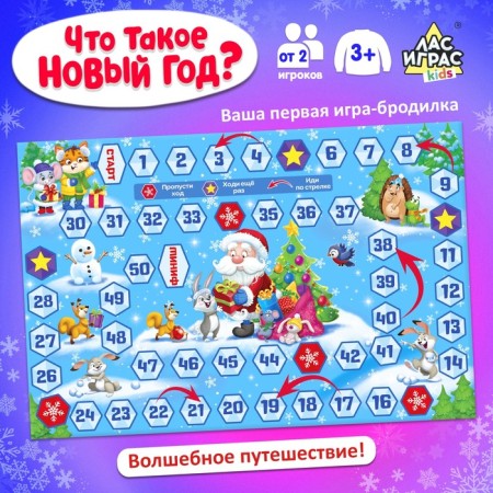 New Year's board game "What is New Year?", From 2 players, 3+