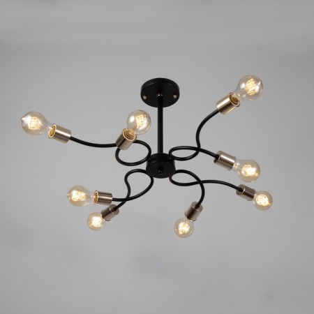 Ripley chandelier 8he27 40w black and gold 60x60x40 cm-1