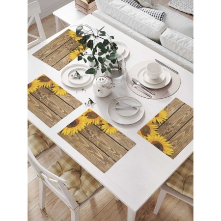 A set of napkins for setting the table “Sunflower on the floor”, rectangular, size 32x46 cm, 4 pcs