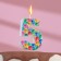 Candle in the cake on the skewer "Kaleidoscope", the number 5, 7 cm