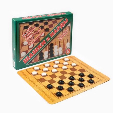 Board game 2 in 1 "backgammon/checkers", large, chips - plastic