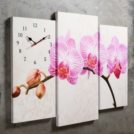 Wall, modular, series: flowers, "pink flowers of orchids", 60x80 cm-1