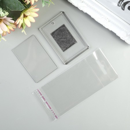 The workpiece of the acrylic magnet 5x7.5 cm is transparent (set 2 parts+package)-3