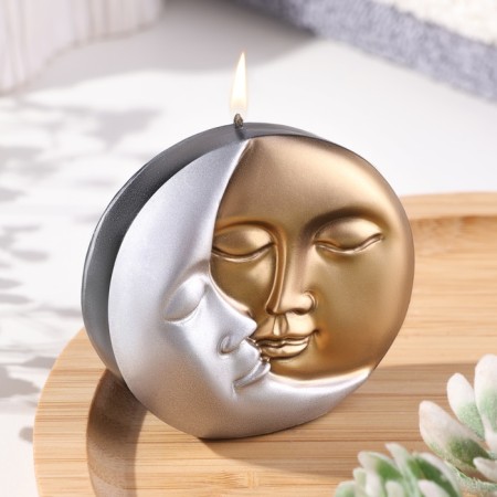 Figure candle Lacked "Sun and Moon", 6x1.5 cm, rustic-1