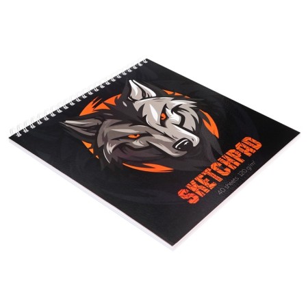 Sketchpad 195x195 40 sheets on the crest wolf, glossy lamination, texture, block 120g/m2-1