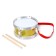 Drum "musician", with wooden sticks