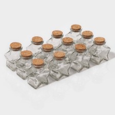 A set of glass jars for bulk products with a cork cover of the Parfa. Star 