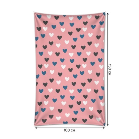 Decorative panel with photo printing "Vanilla Hearts", vertical, size 100x150 cm-1