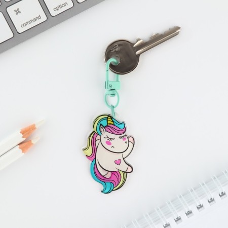 Acrylic "unicorn" keychain with carbine, 5.5 x 3.6 cm-2