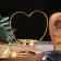 Kurilnitsa for incense powder and cones "Heart", golden, 14.5x13.5 cm
