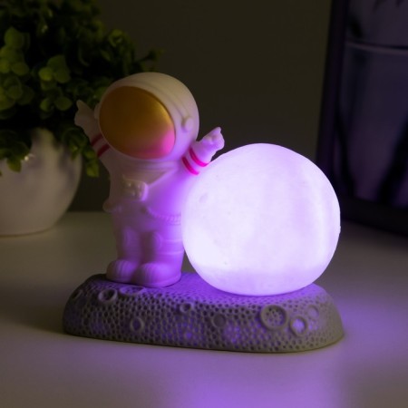 Spinker "Cool Cosmonaut" LED 2W RGB from 3xlr44 batteries with white-gold 11x6x11 cm Risalux-4