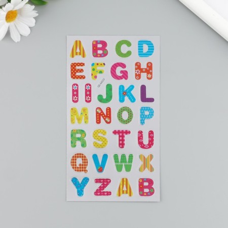 Plastic sticker "Digices/letters" mix 9.5x17.5 cm-1
