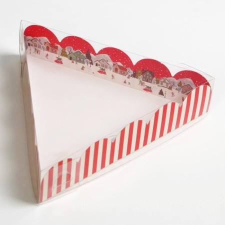 Box for confectionery with PVC cover "Friends", 18 x 18 x 4 cm, New Year-3