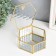 Casket Glass with a metal frame "Hexagonant with a sheet. Quadro" 17x14.8x6.5 cm